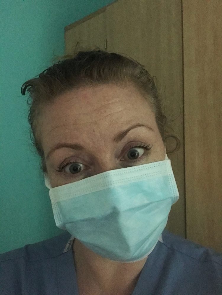 Photo of OV Renate Brown-Goode midwife wearing surgical mask
