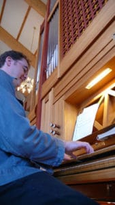 Marcus Davidson playing the organ