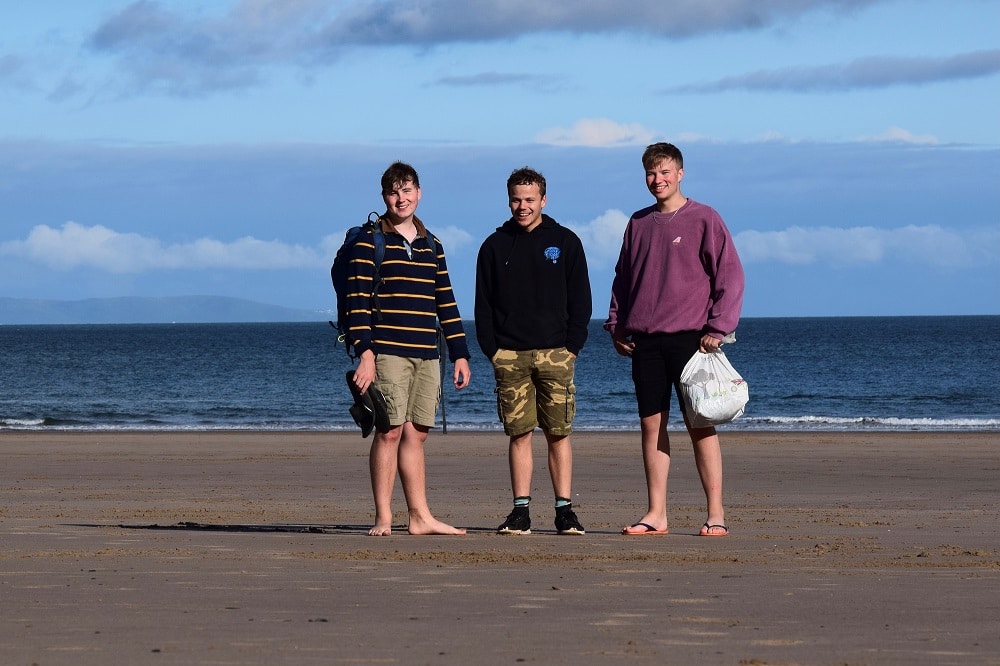 OVs Ollie Gill, Eddie James & Harrison Costello on the beach