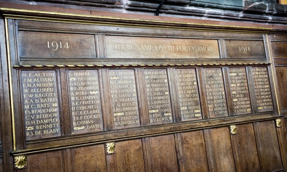 Centenary of The King’s School Worcester's WW1 Memorials