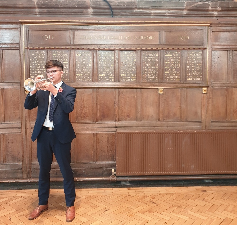 Remembrance Day at King's Bugler in College Hall