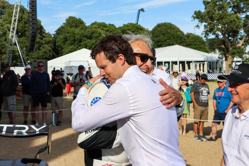 OV Thomas Yates hugging OV Derek Bell