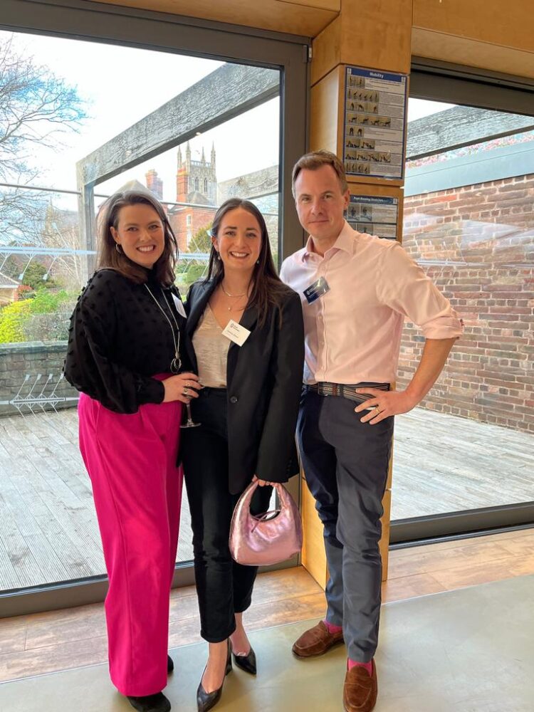 OV ten year reunion Gareth Doodes with OVs Jeannie Gibson and Esther Roberts