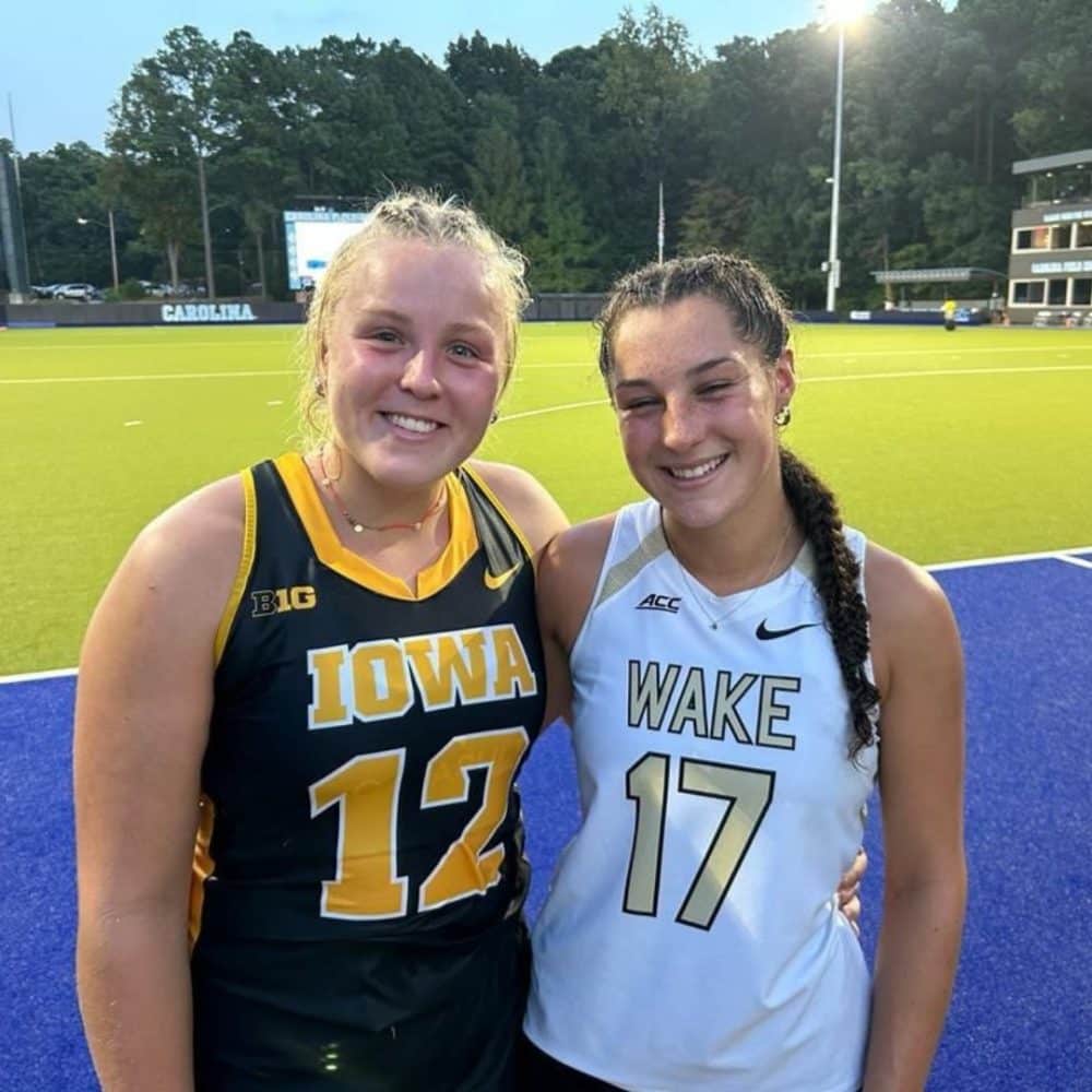 OV hockey Milly Short and Immie Gillgrass post match