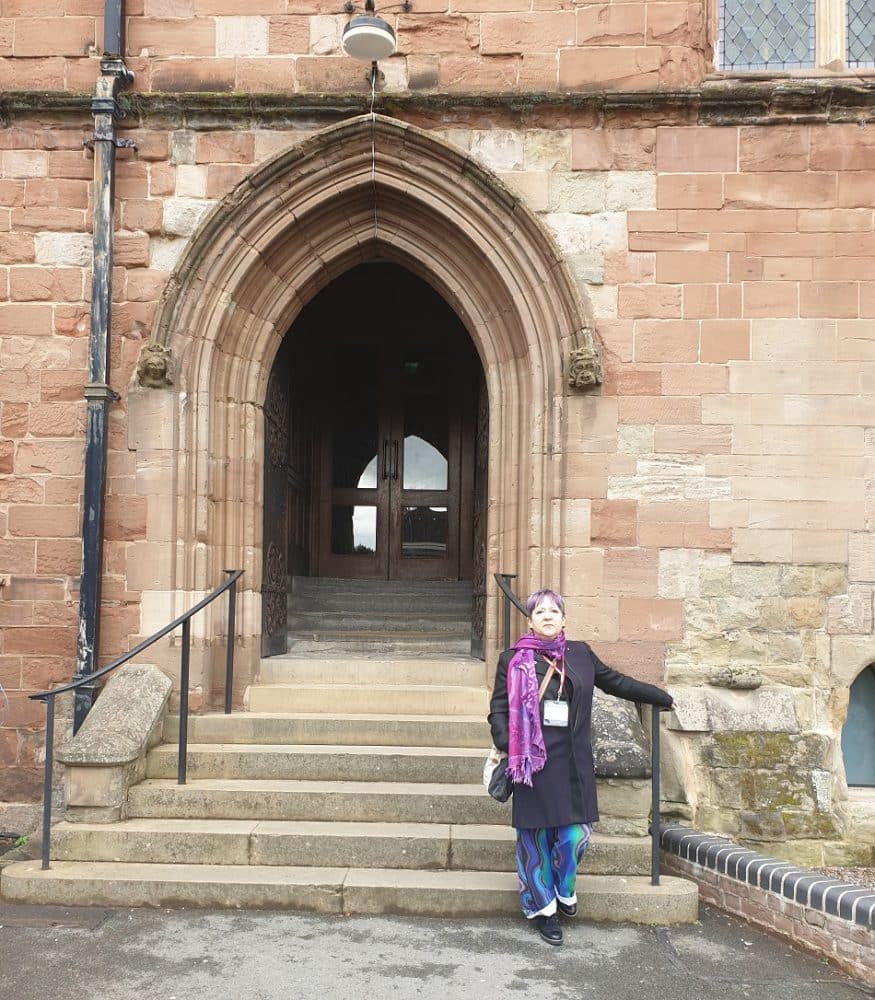 carolyn evans OV outside College Hall