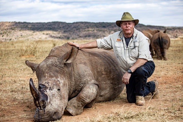 OV Prof James Larkin with rhino