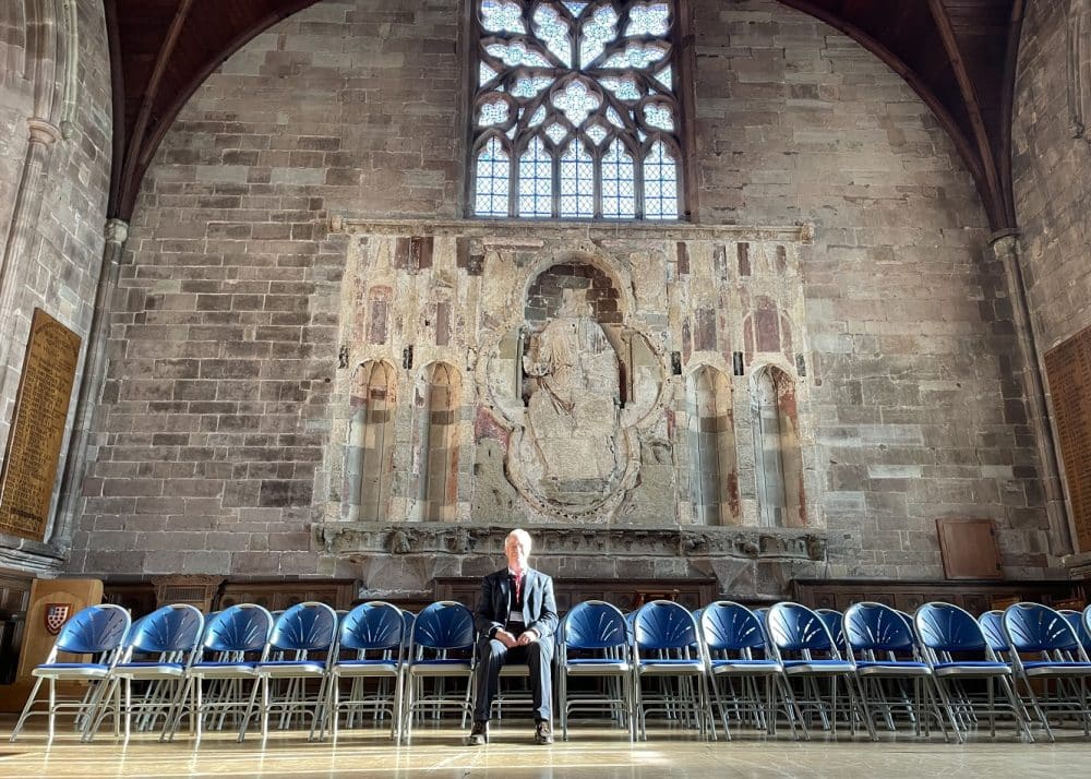 Marcus Ferrar in College Hall landscape