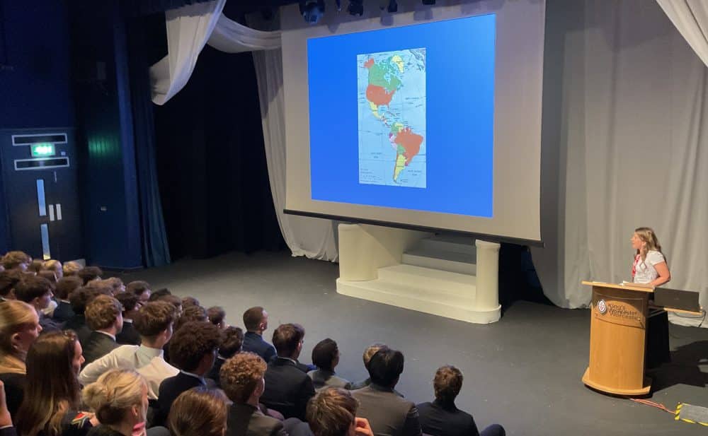 OV Gap year talks Issy Harris presenting