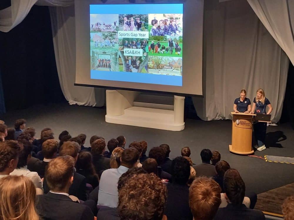 OV Gap year talks Ruby Ingles and Tilly Cook presenting