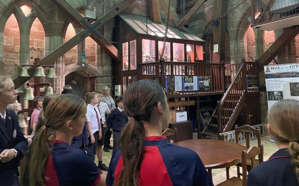 Art pupils climb Cathedral tower