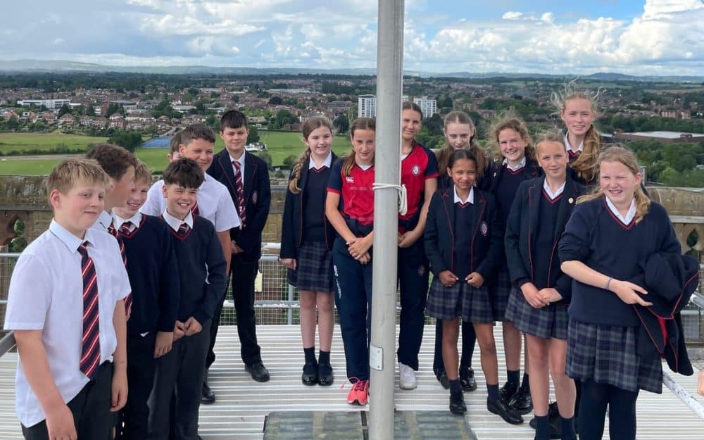 Art pupils climb Cathedral tower