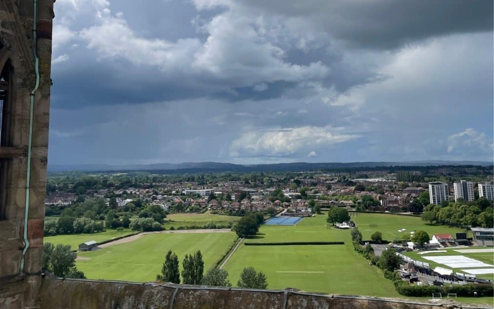 Art pupils climb Cathedral tower