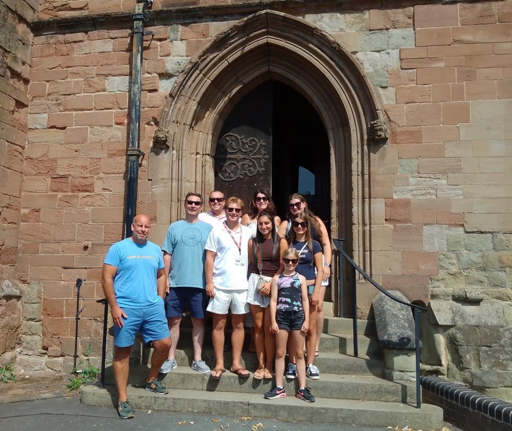 OVs Adam Winter, Rupert Thomas and Andy Jenks with Rupert's family