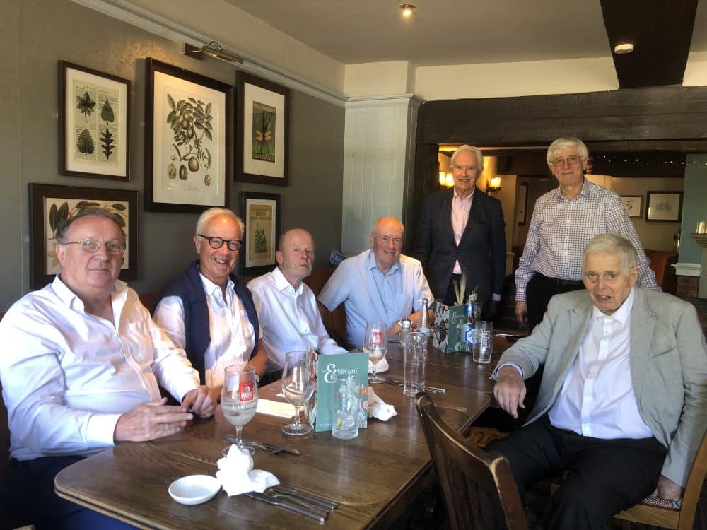 Dr Harry Bramma (Hon OV) with some of his former pupils from the 1960s, taken in 2025